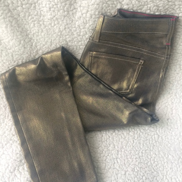 Kate Spade Broome Street Gold Metallic Denim Jeans - Picture 11 of 11